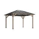 [08X10] Alora Heavy-Duty Fir Wood Hardtop Gazebo With Galvanized Steel Roof And Ceiling Hooks (SAK29467)