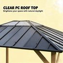 [08X10] Alora Heavy-Duty Fir Wood Hardtop Gazebo With Galvanized Steel Roof And Ceiling Hooks (SAK29467)