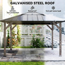 [08X10] Alora Heavy-Duty Fir Wood Hardtop Gazebo With Galvanized Steel Roof And Ceiling Hooks (SAK29467)