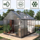 [10X12FT] Heavy-Duty Outdoor Walk-In Polycarbonate Patio Greenhouse With Sliding Doors & Vents (SAK92846)