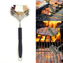Heavy duty stainless steel bbq triple head brush kitchen scraper