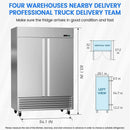 Large 49 Cu.Ft Two Door Stainless Steel Commercial Industrial Restaurant Freezer, 54-Inch (SAK57246)
