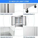 Large 49 Cu.Ft Two Door Stainless Steel Commercial Industrial Restaurant Freezer, 54-Inch (SAK57246)