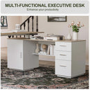 Height Adjustable L Shaped Electric Standing Desk With Storage