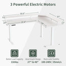Height Adjustable L Shaped Standing Desk with Power Outlets