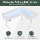 Height Adjustable L Shaped Standing Desk with Power Outlets