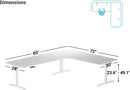 Height Adjustable L Shaped Standing Desk With Spacious Surface
