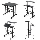 Height Adjustable Mobile Desk with Tilting Top and Wheels