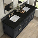 James Martin Lorelai 72" Double Bathroom Vanity, Black Onyx