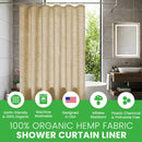 Hemp Shower Curtain – Bath, Tub + Stall Sizes – Made in USA