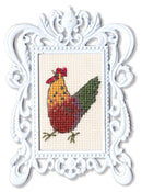 Hen Country Mini Cross Stitch Kit with Frame by RTO FA005