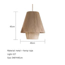 Hexagonal bamboo hemp rope rattan pendant lights for dining room
