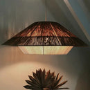 Hexagonal bamboo hemp rope rattan pendant lights for dining room