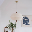 Hexagonal cream hemp rope rattan pendant light for dining room