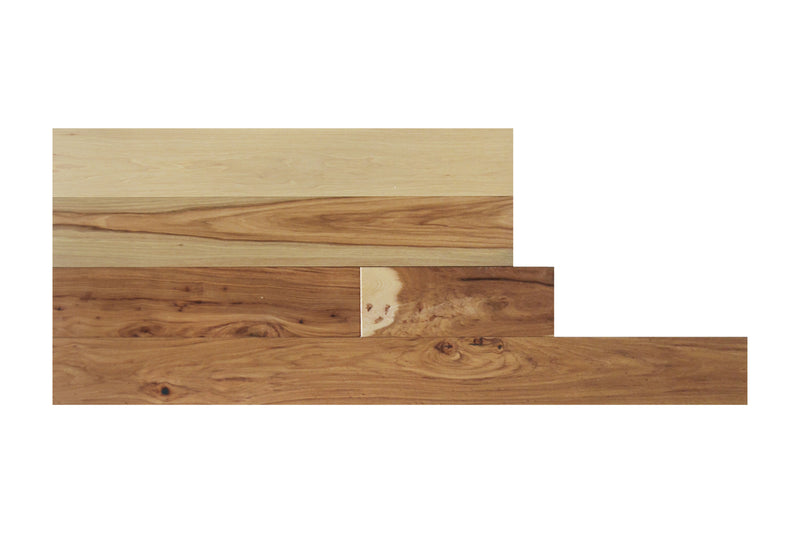 Solid hardwood 6" Wide 3/4" Thick Hickory Wire-brushed - Totem Collection product shot