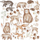 Woodland animals and Pine Trees - Fabric Nursery Wall Art Decals