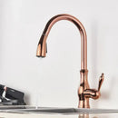 High arch gold brass kitchen faucet with pull out sprayer