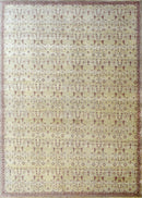 Hand Knotted 10x14 Modern Gold And Red Wool Area Rug