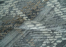 High-Low Ivory, Gray and Charcoal 8x10 hand knotted Contemporary wool Area rug