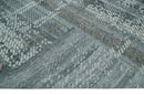 High-Low Ivory, Gray and Charcoal 8x10 hand knotted Contemporary wool Area rug