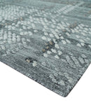 High-Low Ivory, Gray and Charcoal 8x10 hand knotted Contemporary wool Area rug