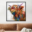 Highland Cow of Colors Canvas