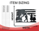 Hiking USA Metal Sign | Patriotic Mountain Wall Art | Indoor Outdoor | Up to 46" | Over 20 Color Options