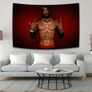 Hip-hop style white & red 2pac tapestry bedroom wall hanging