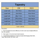 Hippie black metal tapestry flag size chart for bedroom art
