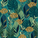 Modish Green Leaves Wallpaper Vogue