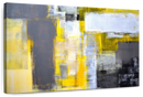 Yellow On Gray Abstract Wall Art