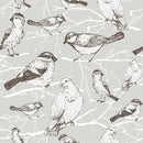 Birds on Grey Wallpaper