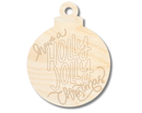 Unfinished Wood Etched Holly Jolly Christmas Ornament Shape | Paint By Line Crafts | up to 30" DIY
