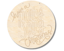 Unfinished Wood Etched Holly Jolly Christmas Door Sign | Paint By Line Crafts | up to 30" DIY