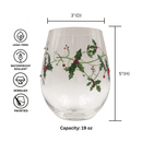 Christmas Holly Stemless Wine Glasses