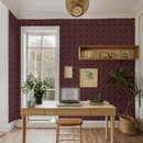 Checkered Quilt Wallpaper, eggplant