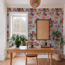 Springtime Wallpaper, pink and blue