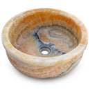 Honey Onyx Round Vessel Sink - 16"x16"x6" - Polished - Model A