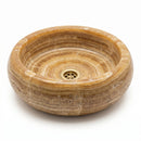 Honey Onyx Round Vessel Sink - 16"x16"x6" - Polished - Model C