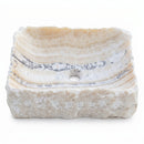 Honey Onyx Rustic Rectangular Vessel Sink - 16"x13"x5.5" - Polished/Raw
