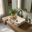Honey Onyx Rustic Rectangular Vessel Sink - 16"x13"x5.5" - Polished/Raw