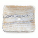 Honey Onyx Rustic Rectangular Vessel Sink - 16"x13"x5.5" - Polished/Raw