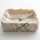 Honey Onyx Rustic Rectangular Vessel Sink - 16"x13"x5.5" - Polished/Raw