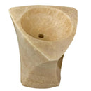 Honey Onyx Hand-Carved Natural Marble Pedestal Stand-Alone Sink 21.5W x 23L x 34H