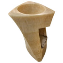 Honey Onyx Hand-Carved Natural Marble Pedestal Stand-Alone Sink 21.5W x 23L x 34H