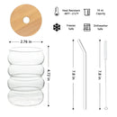 Honeycomb creative glass cup set with bamboo lid – kitchen tumblers