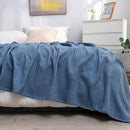 Honeycomb waffle cotton blankets light gray throw – bedroom decor