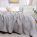 Honeycomb waffle cotton blankets light gray throw – bedroom decor
