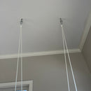 Indoor High Back Cotton Baby & Toddler Swing-Greige/Vanilla Stripe