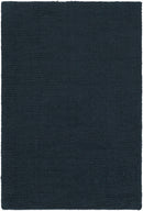 Brockton Solid Dark Blue Wool Rug